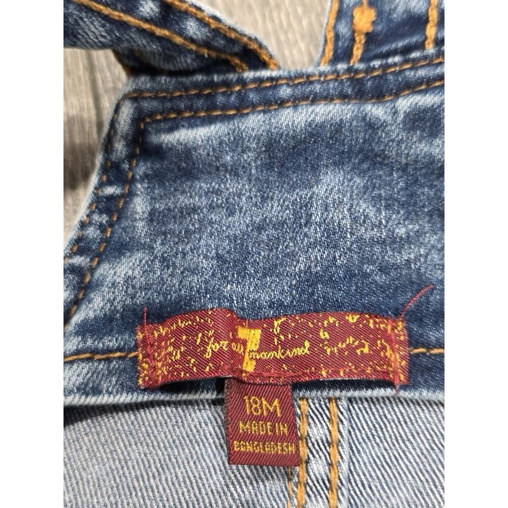 7 For All Mankind Overalls Denim Pants Blue Girls Size 18 months A006063 - Picture 5 of 11
